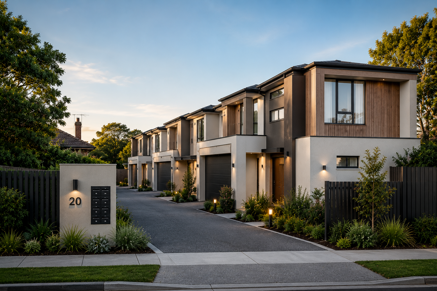 Completed luxury modern townhouses